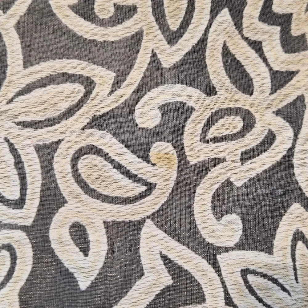 Vintage Sheer Cream Floral Lace Scarf Pocket Square Paisley Pattern 19x19